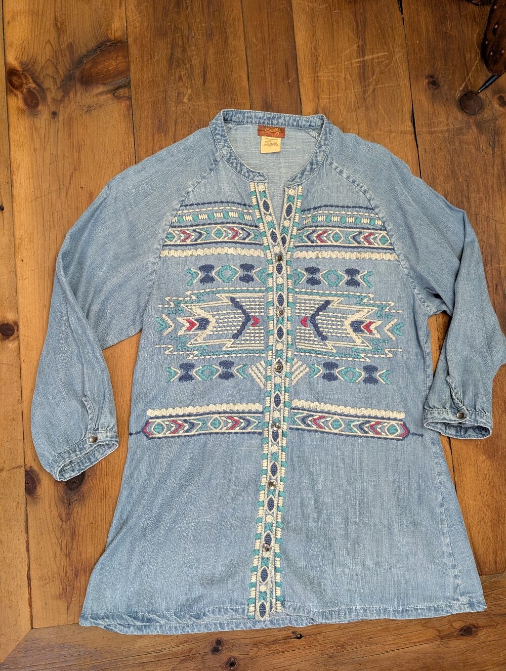 Scully Chambray Embroidered Blouse